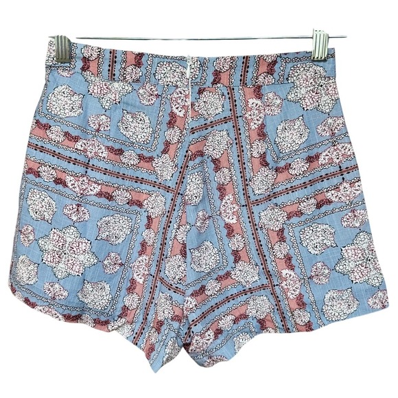 Endless Rose Women's Blue Pink High Waist Pleated Festival Shorts Size Small NWT - Picture 2 of 9